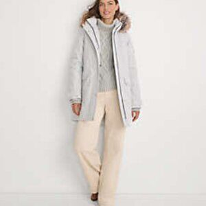 Lands End Women's Waterproof Down Parka with fur trim hood